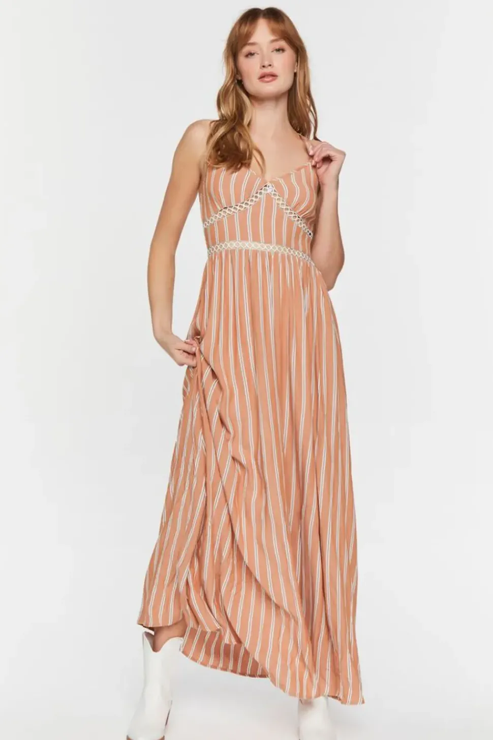 Striped Cutout Maxi Dress