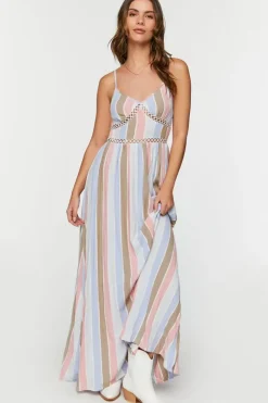 Striped Cutout Maxi Dress