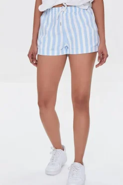 Striped Drawstring Twill Shorts