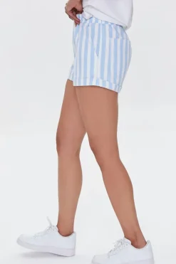 Striped Drawstring Twill Shorts