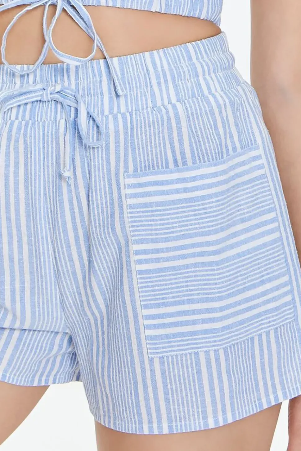 Striped Linen-Blend Shorts