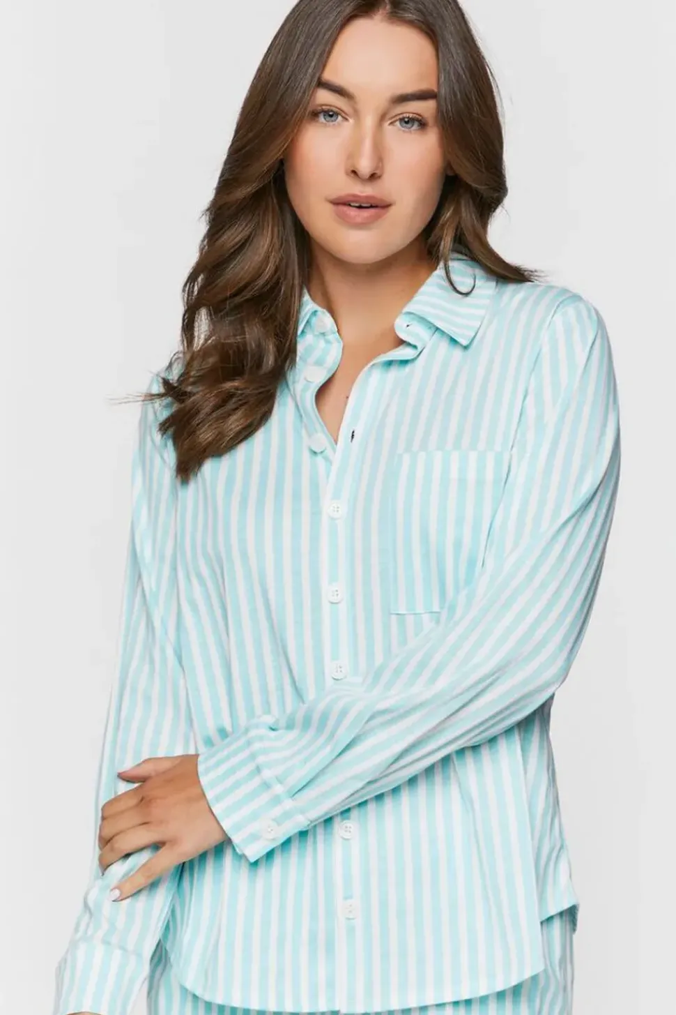 Striped Long-Sleeve Pajama Shirt