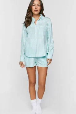 Striped Long-Sleeve Pajama Shirt