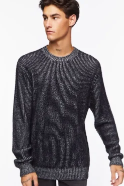 Striped Marled Knit Sweater