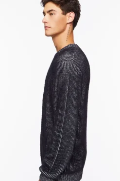 Striped Marled Knit Sweater