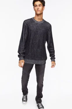 Striped Marled Knit Sweater