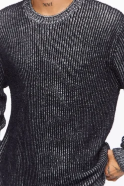 Striped Marled Knit Sweater
