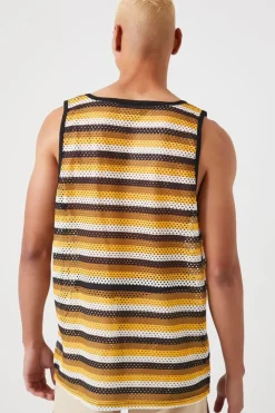 Striped Mesh Tank Top