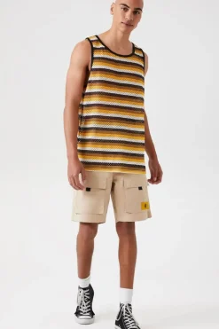 Striped Mesh Tank Top