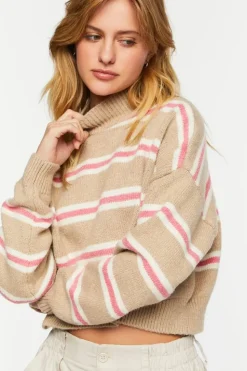 Striped Mock Neck Sweater