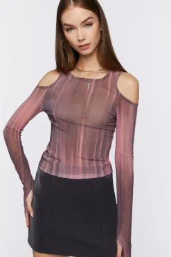 Striped Open-Shoulder Top