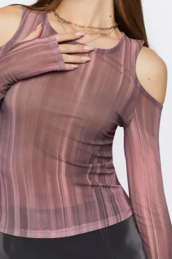 Striped Open-Shoulder Top