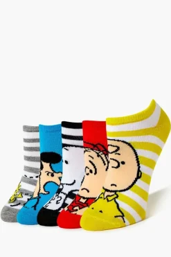 Striped Peanuts Gang Ankle Socks - 5 Pack