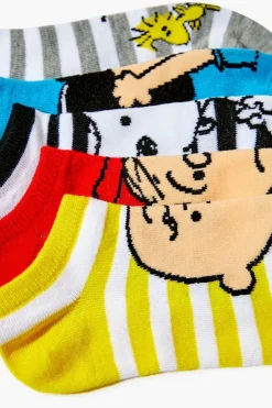 Striped Peanuts Gang Ankle Socks - 5 Pack