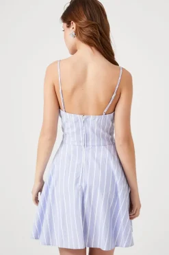 Striped Poplin Fit & Flare Dress