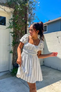 Striped Print Mini Dress