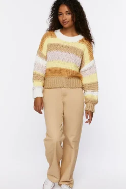 Striped Purl Knit Sweater