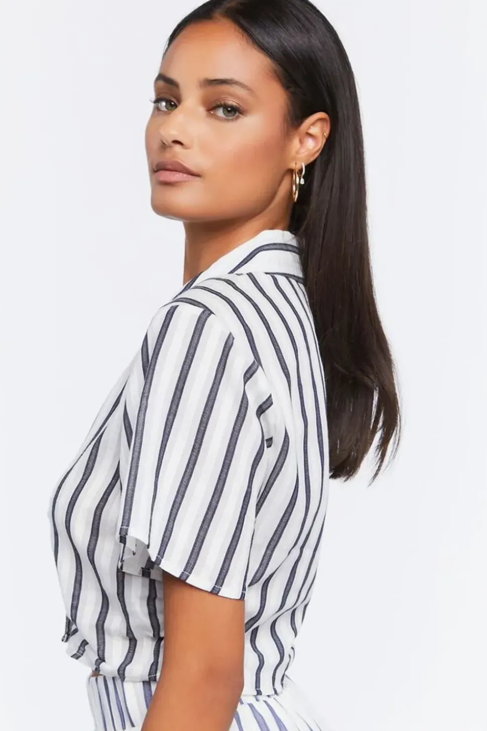 Striped Ruched Crop Top