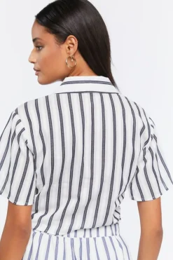 Striped Ruched Crop Top