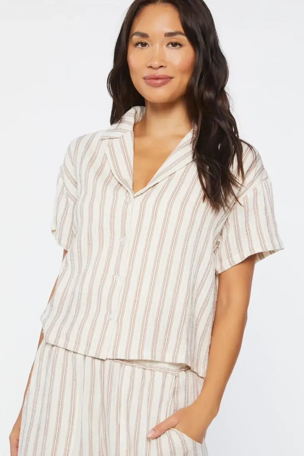 Striped Shirt & Short Pajama Set