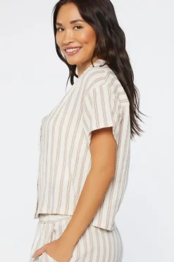 Striped Shirt & Short Pajama Set