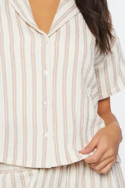 Striped Shirt & Short Pajama Set