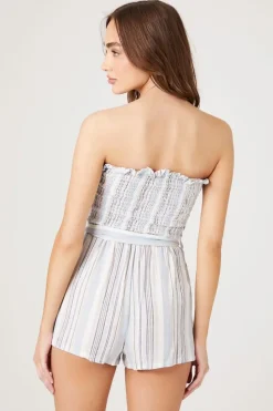 Striped Strapless Romper