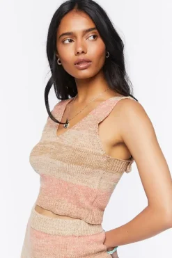 Striped Sweater-Knit Crop Top