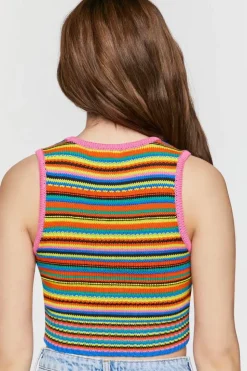 Striped Sweater-Knit Tank Top