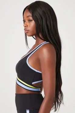 Striped Tulip-Hem Sports Bra