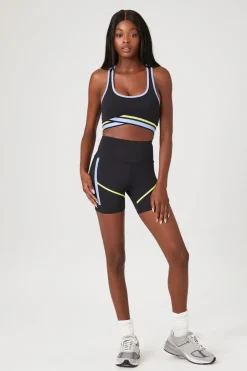 Striped Tulip-Hem Sports Bra