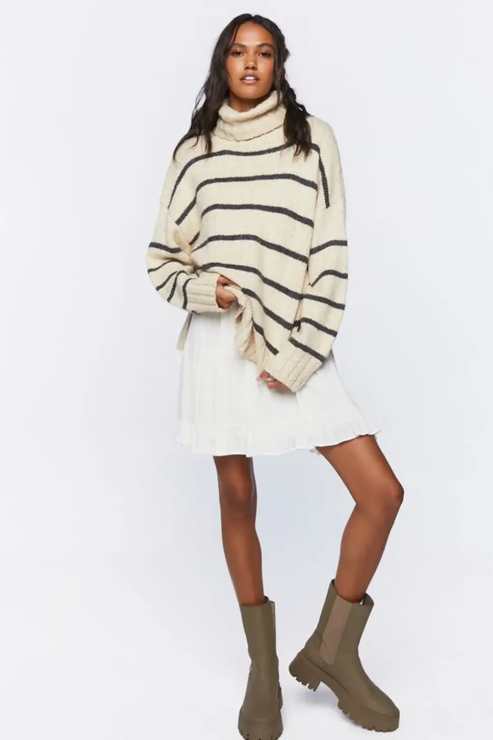 Striped Turtleneck Sweater