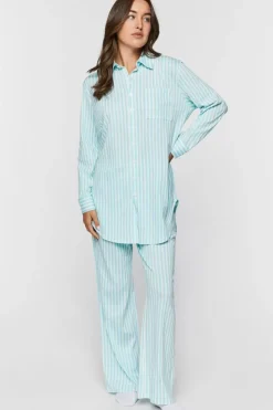 Striped Wide-Leg Pajama Pants