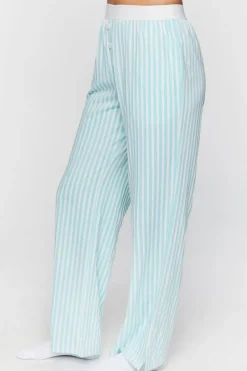 Striped Wide-Leg Pajama Pants