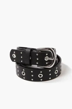Studded Faux Leather Hip Belt