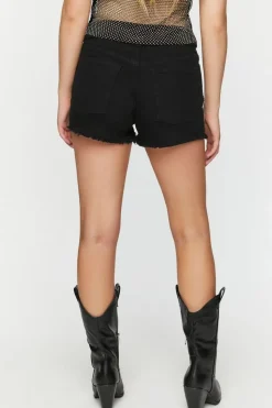 Studded Mid-Rise Denim Shorts