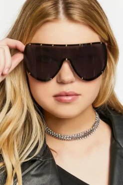 Studded Shield Sunglasses