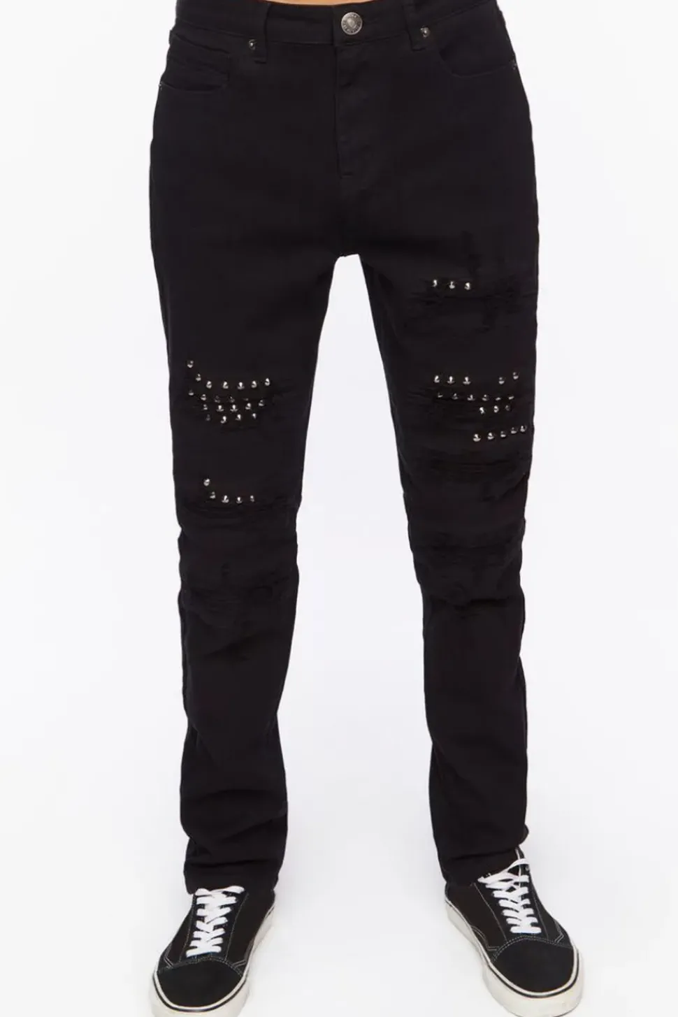 Studded Slim-Fit Jeans