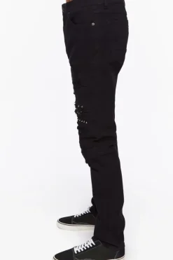 Studded Slim-Fit Jeans
