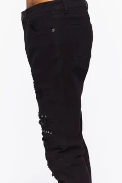 Studded Slim-Fit Jeans