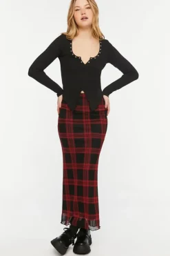 Studded Split-Front Crop Top