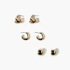 Stud & Hoop Earrings Set