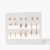 Stud & Open-End Hoop Earring Set