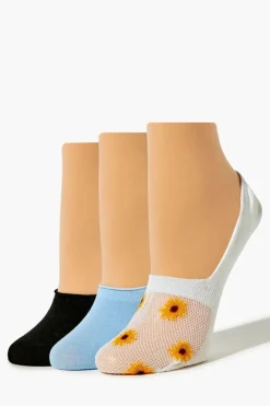 Sunflower No-Show Sock Set - 3 Pack