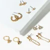 Sun & Moon Stud & Hoop Earring Set