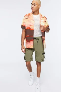 Sunset Graphic Cuban Collar Shirt