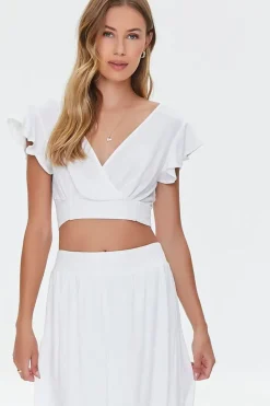 Surplice Crop Top & Skirt Set