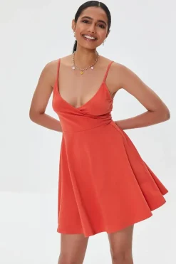 Surplice Cutout Skater Dress