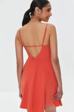 Surplice Cutout Skater Dress