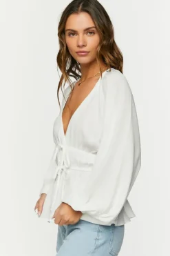 Surplice Peasant-Sleeve Top